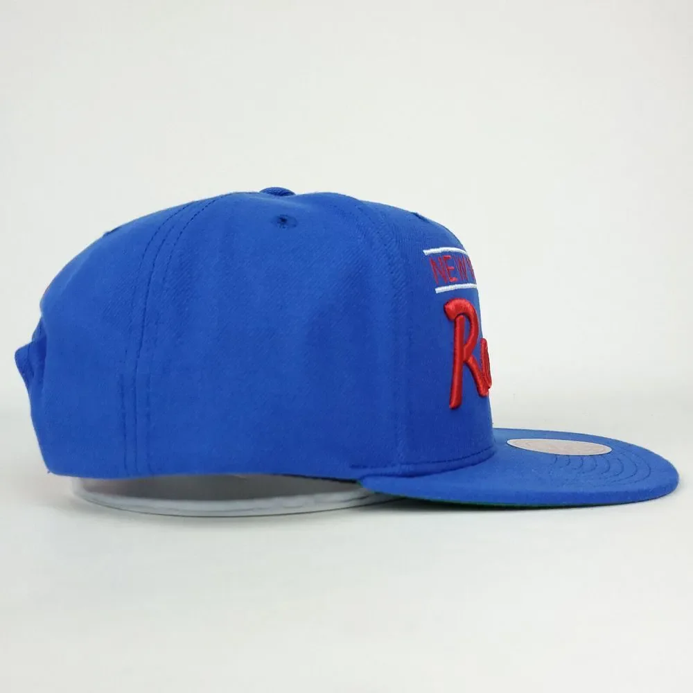 NY Rangers Mitchell & Ness NHL Snapback Hat Cap 3D‎ Script Logo Blue NWT